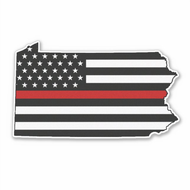 Thin Red Line Flag Pennsylvania Aufkleber (Vorderseite)