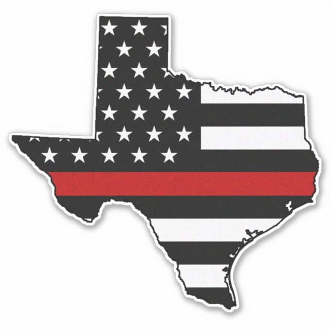 Thin Red Line Flag Texas Aufkleber (Vorderseite)