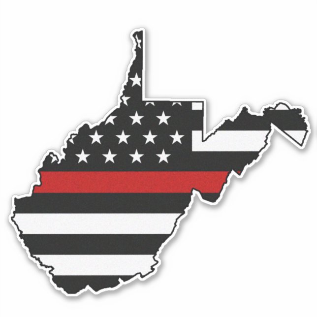 Thin Red Line Flag West Virginia Aufkleber (Vorderseite)