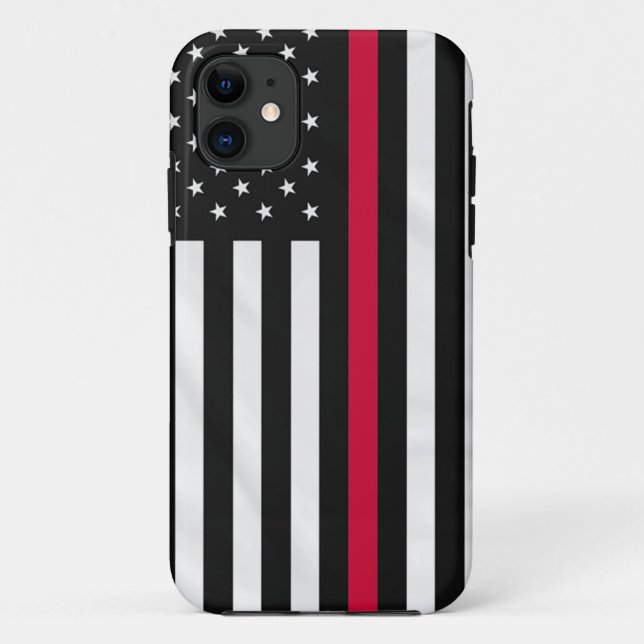 Thin Red Line-Flagge Case-Mate iPhone Hülle (Rückseite)