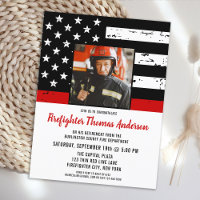 Thin Red Line Foto Firefighter Rentirement Party