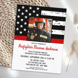 Thin Red Line Foto Firefighter Rentirement Party Postkarte