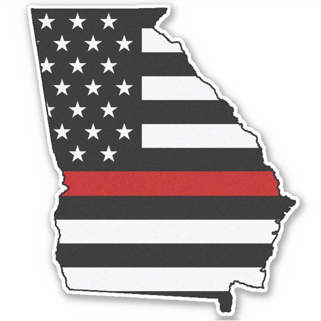 Thin Red Line Georgia Flag Aufkleber (Vorderseite)