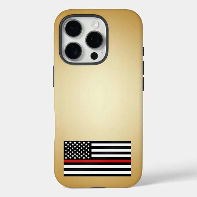 Thin Red Line Gold Gradient Case-Mate iPhone Hülle (Rückseite)