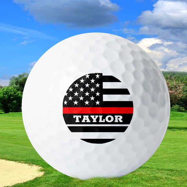 Thin Red Line & Golf USA personalisiert Fireman-Fl Golfball (Von Creator hochgeladen)