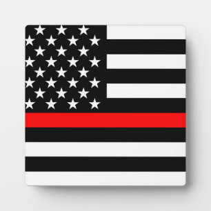 Thin Red Line Graphic Wir haben US American Flag Fotoplatte