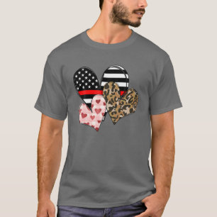 Thin Red Line Heart Love Firefighter Wife Valentin T-Shirt
