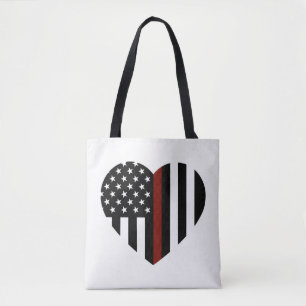 Thin Red Line Heart Shaped American Flag