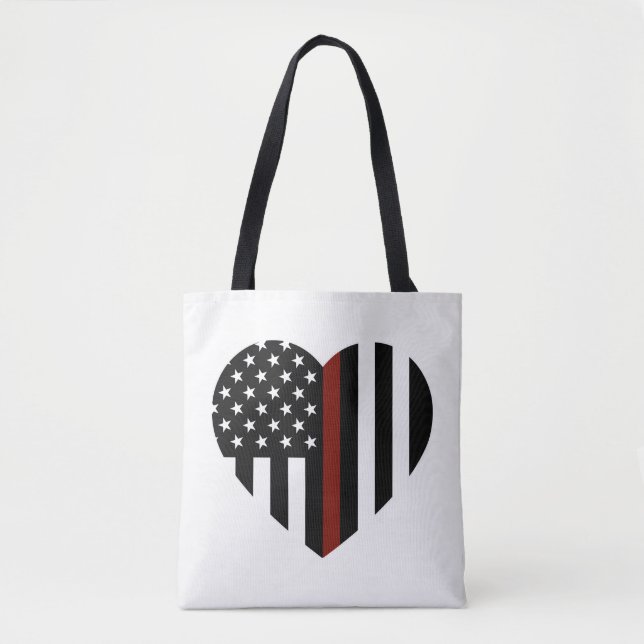 Thin Red Line Heart Shaped American Flag (Vorderseite)