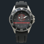 Thin Red Line Maltese Cross Feuerwehrmann Armbanduhr<br><div class="desc">Du bist Teil der Bruderschaft und Schwesternschaft der Feuerrettung. Feiern Sie mit einem modernen und stilvollen Geschenkartikel für sich selbst oder für den beliebten Feuerwehrmann in Ihrem Leben.</div>