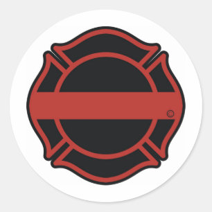 Thin Red Line Maltesse Cross Runder Aufkleber