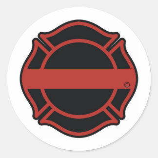 Thin Red Line Maltesse Cross Runder Aufkleber