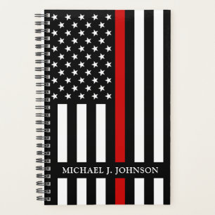 Thin Red Line Moderner Personalisierter Feuerwehrm Planer