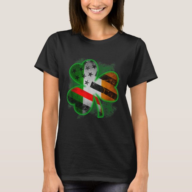 Thin Red Line St Patricks Day Irish Clover T-Shirt (Vorderseite)