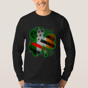 Thin Red Line St Patricks Day Irish Clover T-Shirt