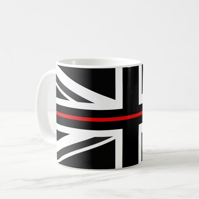 Thin Red Line UK Flag Kaffeetasse (Vorderseite Links)