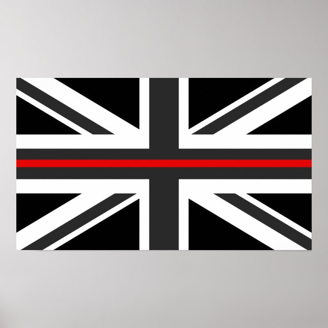 Thin Red Line UK Flag Poster (Vorne)