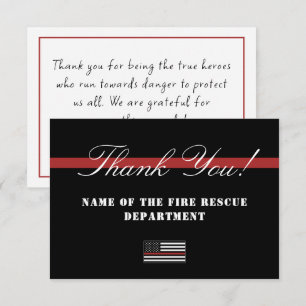 Thin Red Line USA Flag Firefighter Aufwertung Dankeskarte