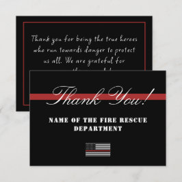 Thin Red Line USA Flag Firefighter Aufwertung Dankeskarte