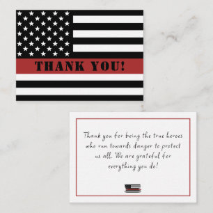 Thin Red Line USA Flag Firefighter Aufwertung Mitteilungskarte