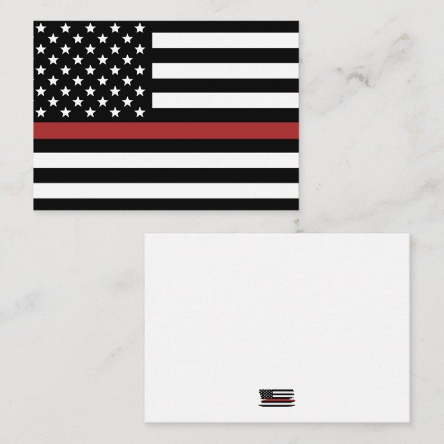 Thin Red Line USA Flag Firefighter Aufwertung Mitteilungskarte (Vorne/Hinten)