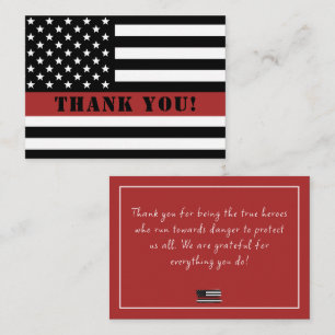 Thin Red Line USA Flag Firefighter Aufwertung Mitteilungskarte