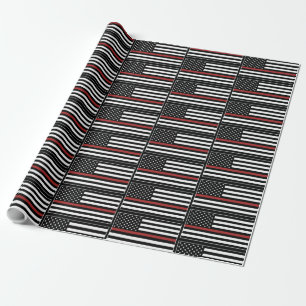 Thin Red Line USA Flag Firefighter Fire Department Geschenkpapier