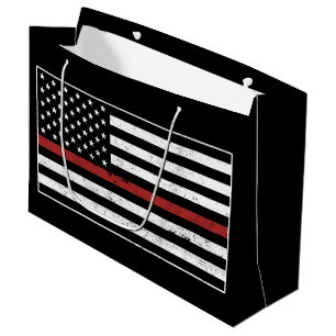 Thin Red Line USA Flag Firefighter Fire Department Große Geschenktüte