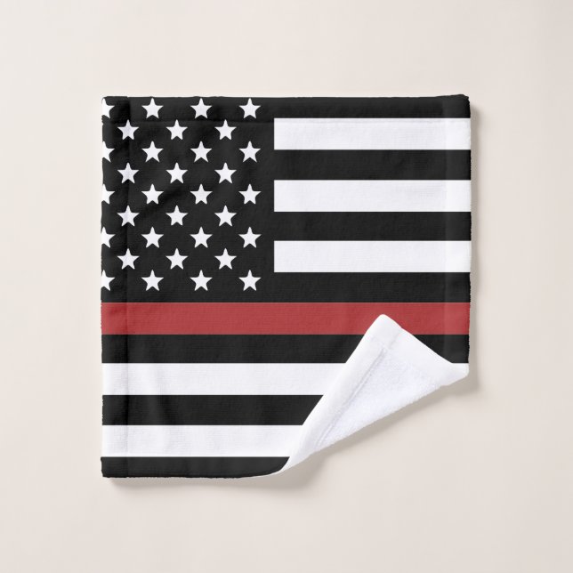Thin Red Line USA Flag Firefighter Fire Department Waschlappen (Waschlappen)