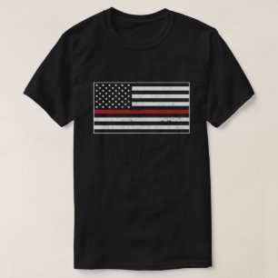 Thin Red Line USA Flag Firefighter Proud Mama Ehef T-Shirt