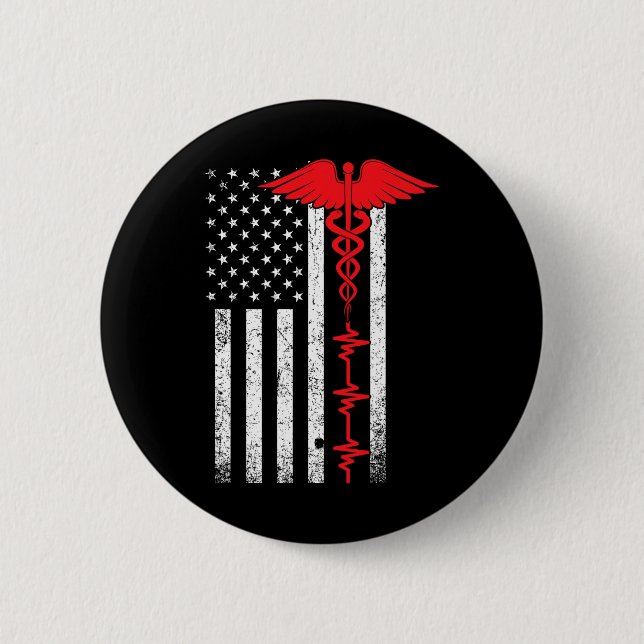 Thin Red Line Usa Flag Nurse Button (Vorderseite)