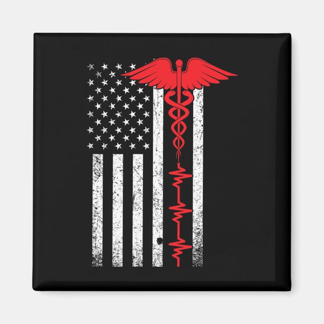 Thin Red Line Usa Flag Nurse Magnet (Vorne)