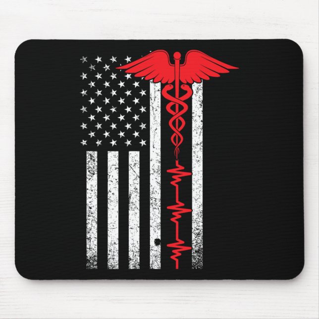 Thin Red Line Usa Flag Nurse Mousepad (Vorne)