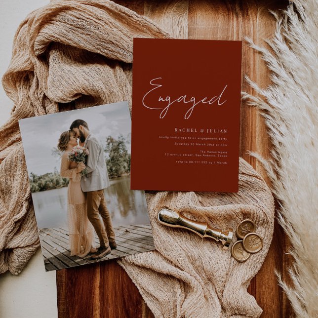 Thin-Script-Einladung zur modernen Verlobung Einladung (Von Creator hochgeladen)