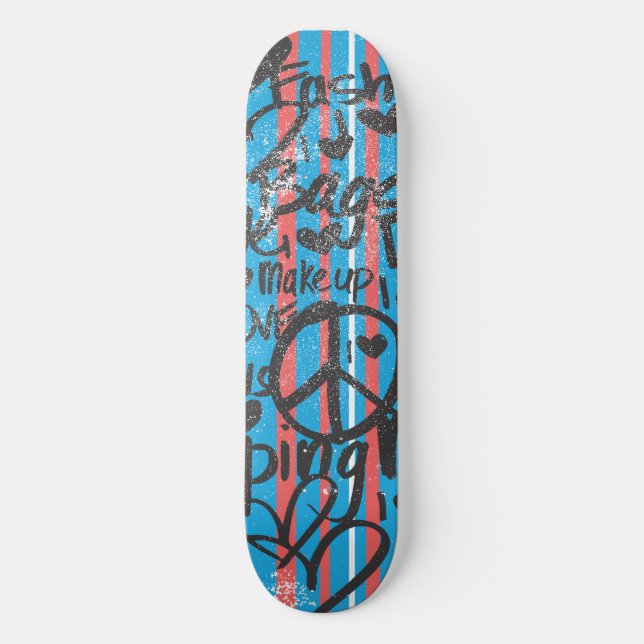 Thin Stripes Aqua Skateboard (Vorderseite)