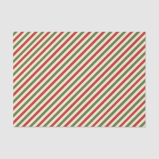 Thin Vintag Elegante Weihnachts Candy Cane Seidenpapier (Vorderseite)