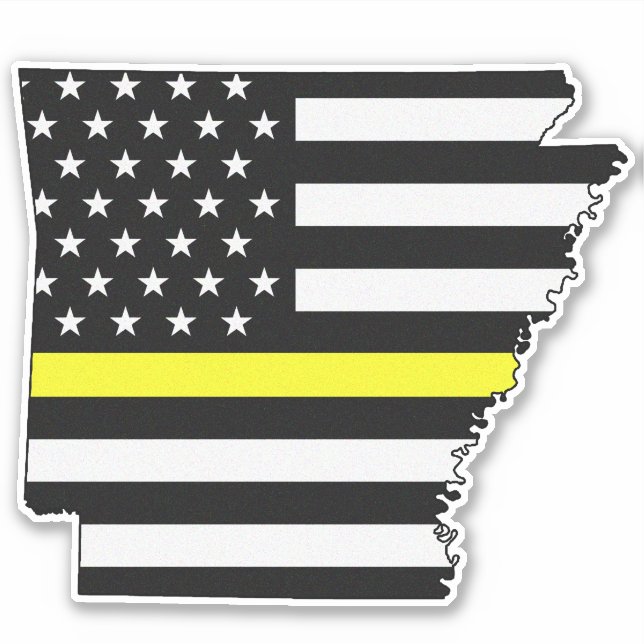 Thin Yellow Line Arkansas Flag Aufkleber (Vorderseite)