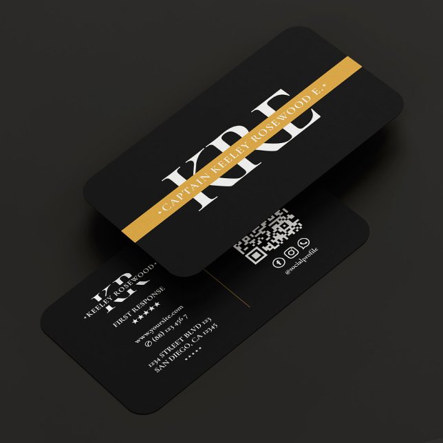 Thin Yellow Line Dispatcher Rescue Modern Visitenkarte (Thin Yellow Gold Line Dispatcher Rescue Modern Business Card
)