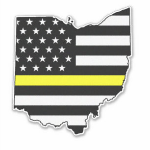 Thin Yellow Line Flag Ohio Aufkleber