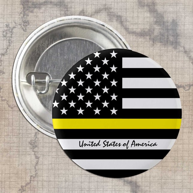 Thin Yellow Line Flag, USA Dispatchers / Services Button (Von Creator hochgeladen)