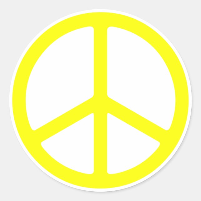 Thin Yellow Peace Sign Runder Aufkleber (Vorderseite)