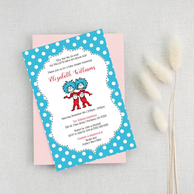 Thing 1 Thing 2 | Twins Baby Shower Einladung (Von Creator hochgeladen)