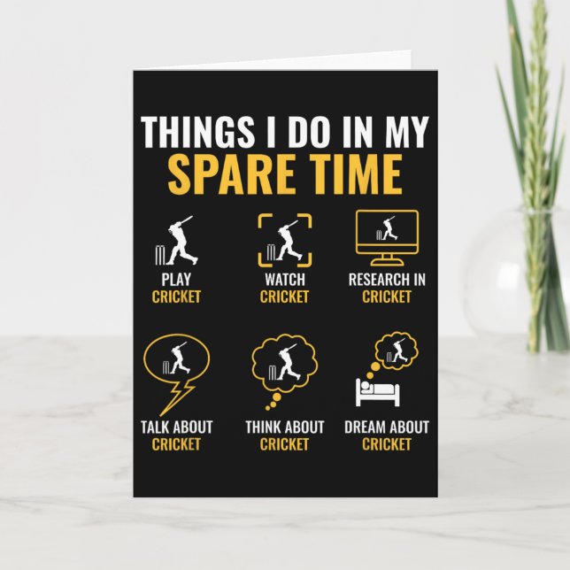 Thing I Do In My Spare Time Cricket Sport Cricket  Karte (Vorderseite)