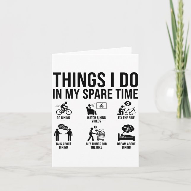 Things I Do In My Spare Time Bicycle Cycling Lover Karte (Vorderseite)