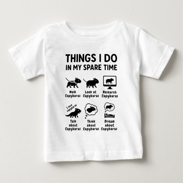 Things I Do In My Spare Time Capybara Funny Pet Baby T-shirt (Vorderseite)