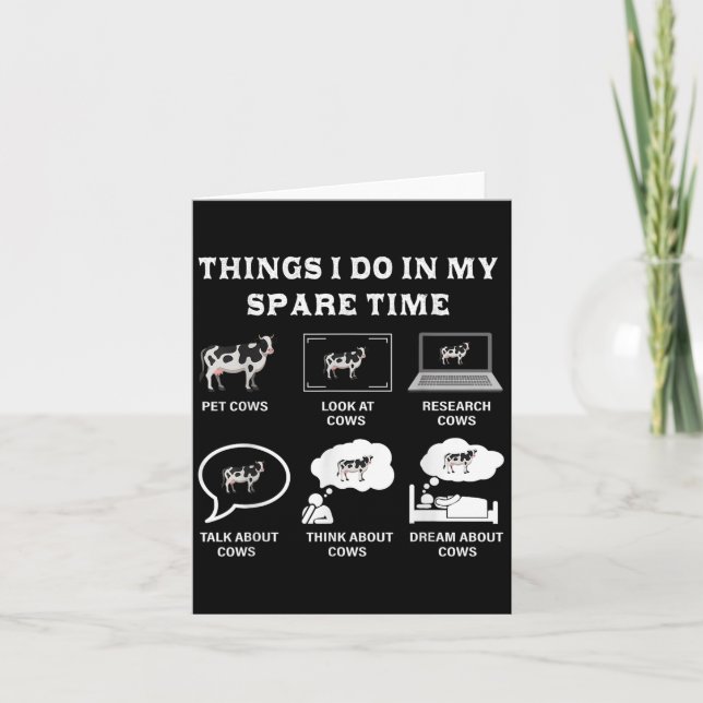 Things I Do In My Spare Time Cow Lover Farmer Cows Karte (Vorderseite)