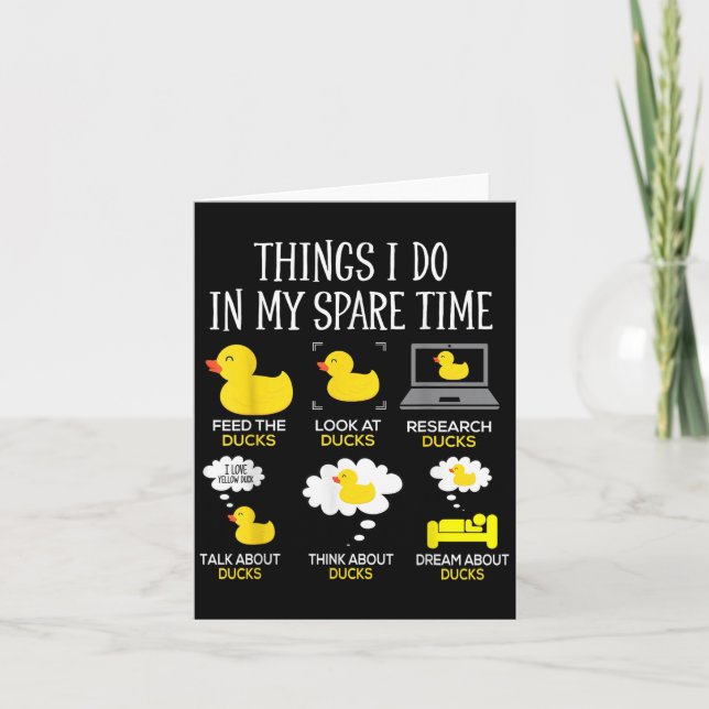 Things I Do In My Spare Time Ducks Love Cute Duck  Karte (Vorderseite)