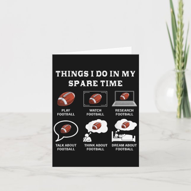 Things I Do In My Spare Time Football Lover Funny  Karte (Vorderseite)