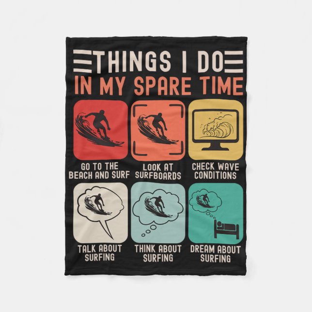 Things I Do In My Spare Time Funny Beach Days And  Fleecedecke (Vorderseite)