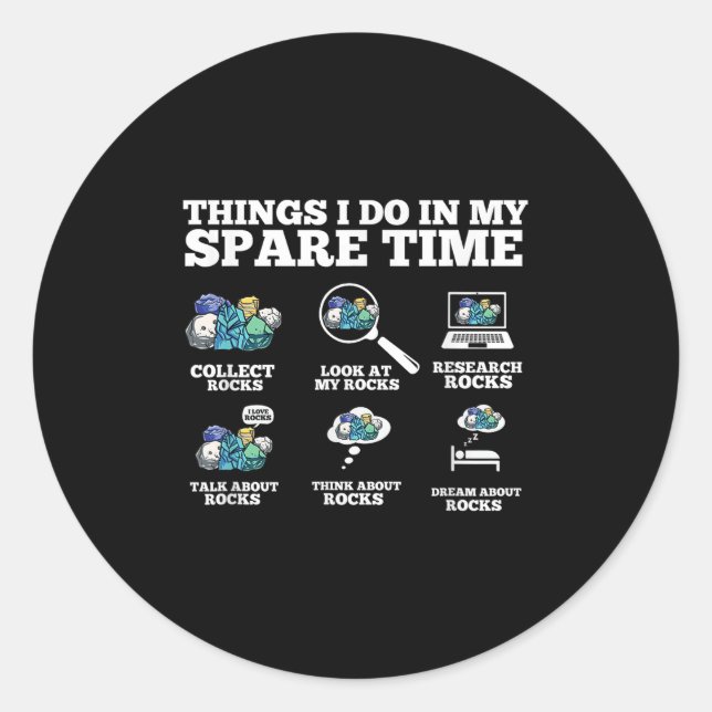 Things I Do In My Spare Time - Funny Rock Collecto Runder Aufkleber (Vorderseite)